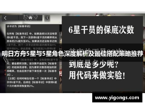 明日方舟5星与5星角色深度解析及最佳搭配策略推荐